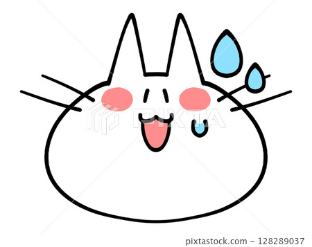 Face only cat icon illustration material Face only cat icon illustration material 128289037