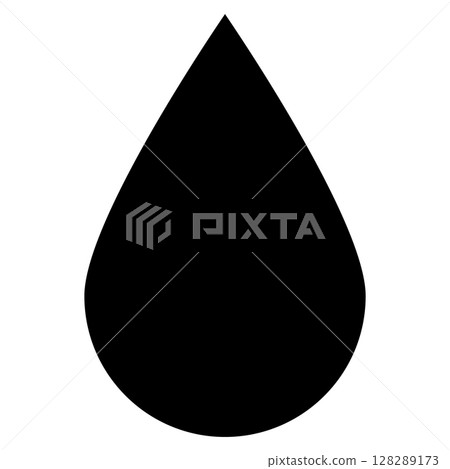 Black water drop icon, ink sign 128289173
