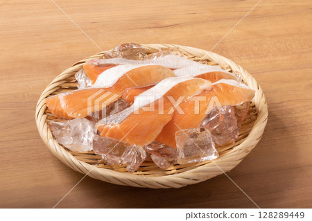 Salmon trout, skirt steak (farmed), lightly salted Salmon trout, skirt steak (farmed), lightly salted 128289449