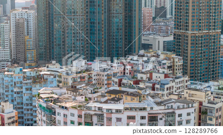July 6 2025 Urban Cityscape with Residential Buildings Against Scenic Mountain 128289766