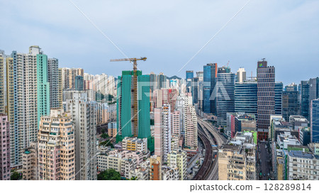 July 6 2025 Urban Cityscape With Highways and High-Density Residential Buildings 128289814