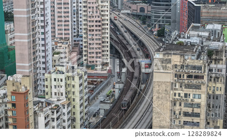 July 6 2025 Urban Cityscape With Highways and High-Density Residential Buildings 128289824