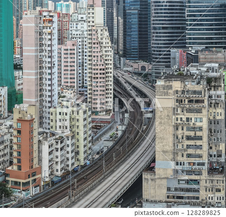 July 6 2025 Urban Cityscape With Highways and High-Density Residential Buildings 128289825