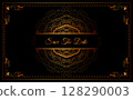 wedding invitation card design floral ornament 128290003