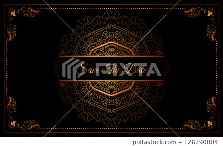 wedding invitation card design floral ornament 128290003