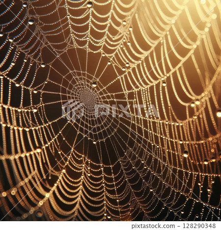 Spider web in sunlight 128290348