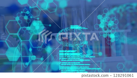 Image of medical data processing, human brain, molecules and chemical compound structures Image of medical data processing, human brain, molecules and chemical compound structures 128291061