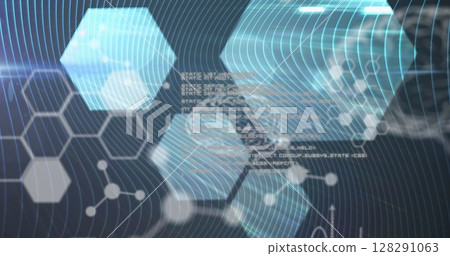 Image of medical data processing, human brain, molecules and chemical compound structures Image of medical data processing, human brain, molecules and chemical compound structures 128291063