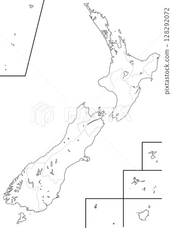 Blank map of New Zealand Blank map of New Zealand 128292072