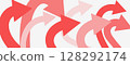 Red upward arrow abstract background 128292174