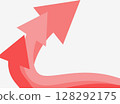 Red upward arrow abstract background 128292175