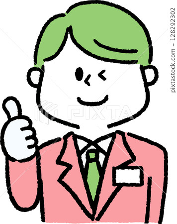 A man in a suit giving a good sign A man in a suit giving a good sign 128292302