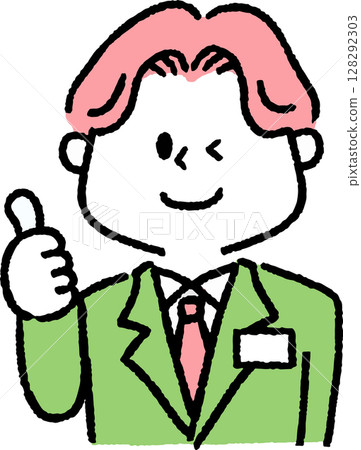 A man in a suit giving a good sign A man in a suit giving a good sign 128292303