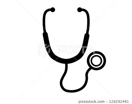 Stethoscope icon simple black 128292491