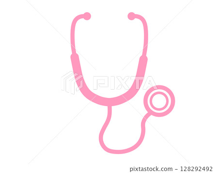 Stethoscope icon simple pink Stethoscope icon simple pink 128292492
