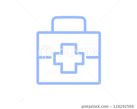 Simple first aid kit icon (blue) 128292508
