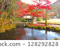 辰野城與辰野公園的修恩亭日式花園的紅葉 128292828