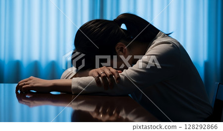 A deeply depressed woman 128292866