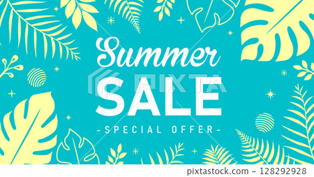 Summer Sale / Horizontal vector banner illustration 128292928