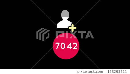 Person icon with plus sign and number 7042 indicating new followers 128293511