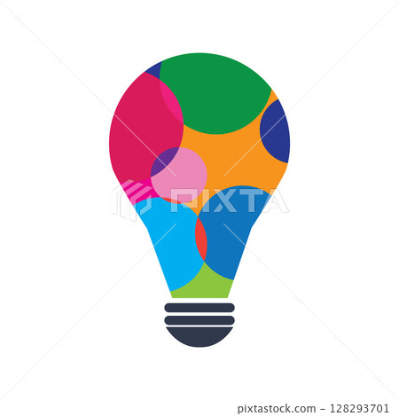 Bulb logo with power icon lamp logo colorful design template Bulb logo with power icon lamp logo colorful design template 128293701