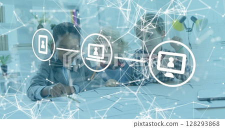In school, children exploring digital interfaces, learning technology concepts together In school, children exploring digital interfaces, learning technology concepts together 128293868