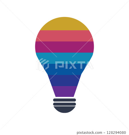 Bulb logo with power icon lamp logo colorful design template 128294080