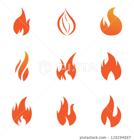 Fire logo design illustration and fire symbol Fire logo design illustration and fire symbol 128294887