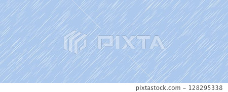 Seamless heavy rain pattern. Blue pouring rain texture. Repeating falling water drop background. Sleet, hail or snow precipitation wallpaper. Diagonal downpour backdrop. Vector illustration  128295338