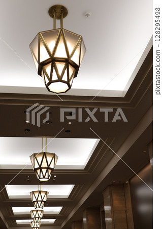 A row of retro lighting and indirect lighting 128295498