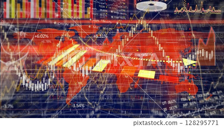 Image of data processing over digital screen Image of data processing over digital screen 128295771