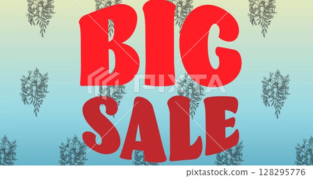 Image of big sale text over plants in background 128295776