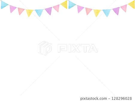 彩色花環插圖水彩畫 128296028