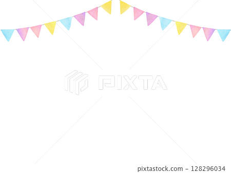 彩色花環插圖水彩畫 128296034