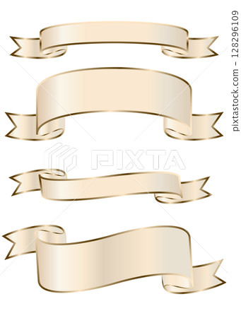 金絲帶素材插圖、豪華標題集、向量 128296109