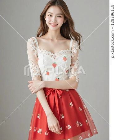 穿紅衣服的女人 128296119