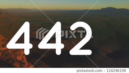 Sunset aerial view showcasing vast landscape's natural beauty and tranquility Sunset aerial view showcasing vast landscape's natural beauty and tranquility 128296199