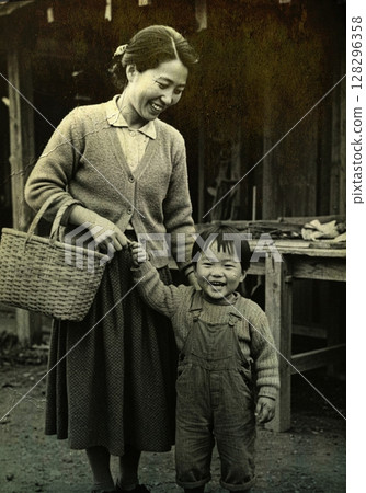 【AI生成】昭和時代風景－親子購物 2202003 128296358