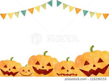 Halloween cute frame illustration 128296558