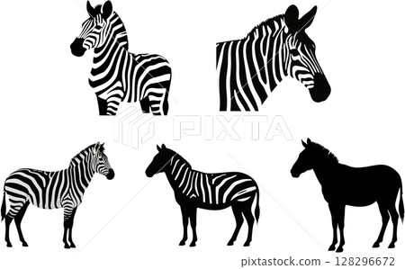 Simple silhouette of a zebra 128296672