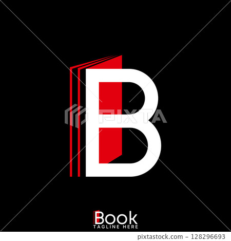 Logo design graphic concept creative premium vector stock image top sell letter B font sans serif sheet paper file layer to line page learn stationery 128296693