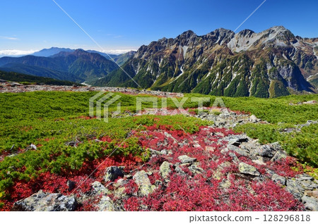 從長岳眺望穗高山脈與槍岳 128296818