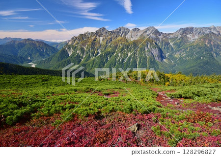 從長岳眺望穗高山脈與槍岳 128296827