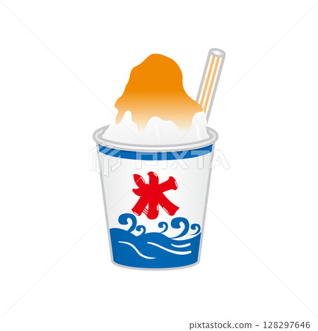 橙味刨冰插畫 橙味刨冰插畫 128297646
