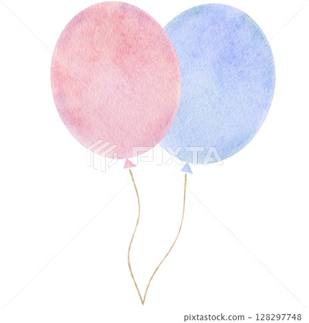 Balloon watercolor celebration illustration 128297748