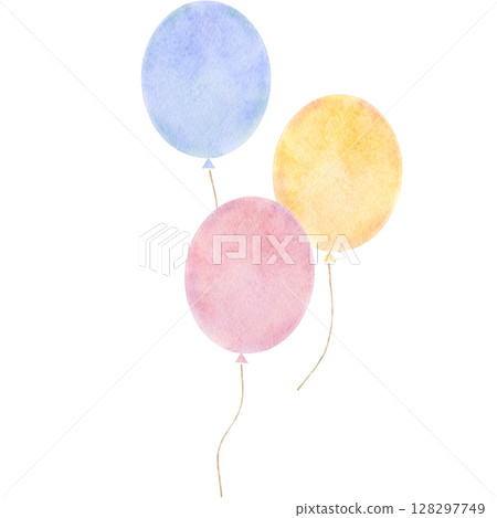 Balloon watercolor celebration illustration 128297749