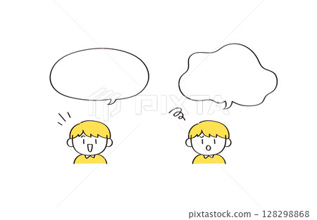 Illustration of people and speech bubbles Illustration of people and speech bubbles 128298868