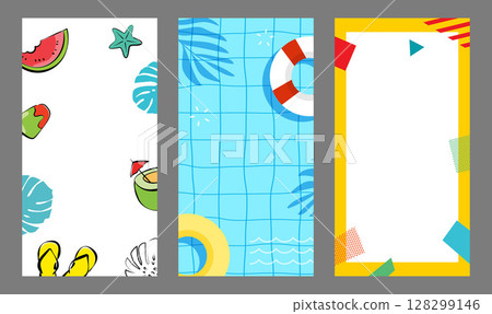 Summer sale background banner templates for social media advertising. Background for text insertion for use in mobile advertising. 128299146