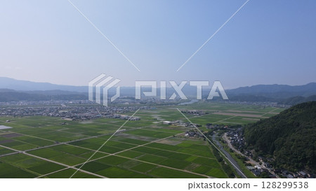 兵庫縣豐岡市鄉村風光鳥瞰圖 128299538
