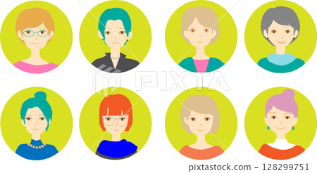 Various senior women icons Various senior women icons 128299751